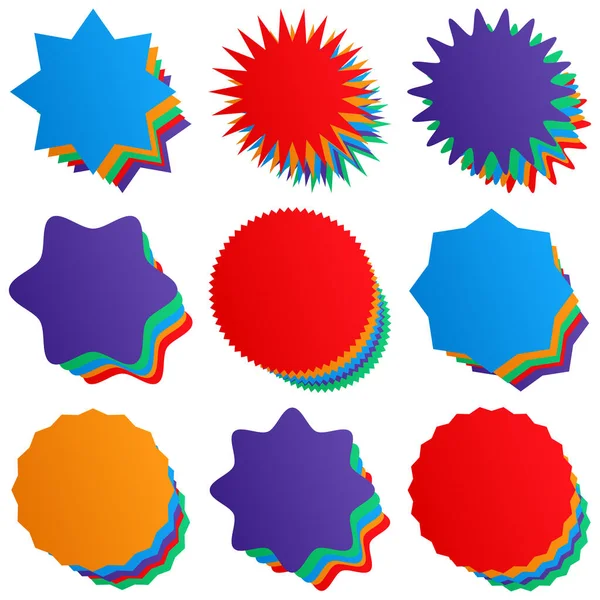 Yıldız patlaması, güneş patlaması fiyat etiketi, boş, boş alan etiketi. Fiyat flaş düğmesi, iğne şekli