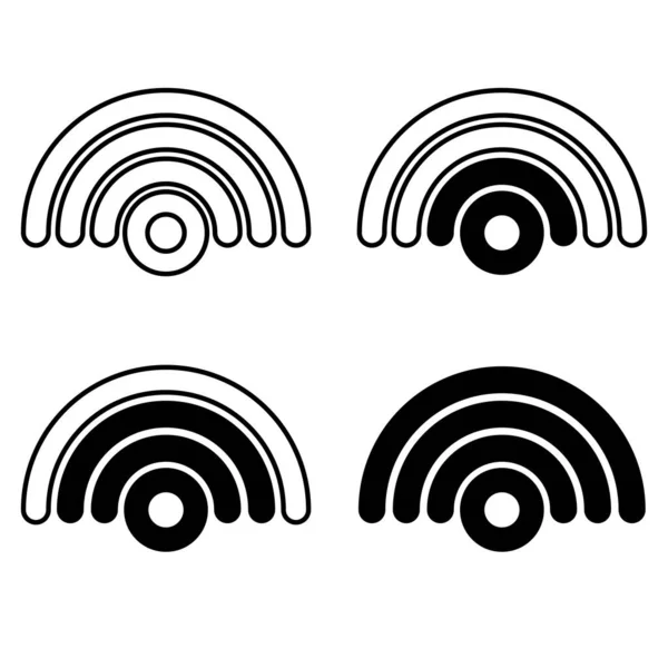 Бездротовий Бездротовий Сигнал Інтернет Значок Форми Символ Стокова Векторна Ілюстрація — стоковий вектор