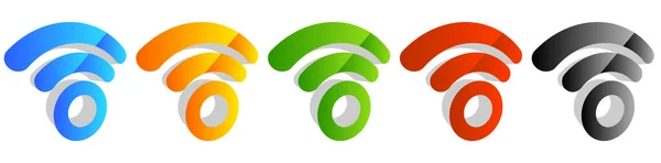 Draadloos Draadloos Signaal Internet Wifi Pictogram Symbool Stock Vector Illustratie — Stockvector