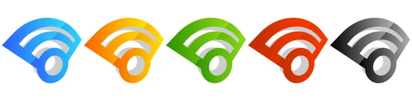 Draadloos Draadloos Signaal Internet Wifi Pictogram Symbool Stock Vector Illustratie — Stockvector