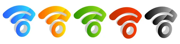 ワイヤレス コードレス信号 インターネット Wifi形状アイコン シンボル 株式ベクトルイラスト クリップアートグラフィック — ストックベクタ