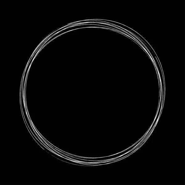 Abstract Willekeurige Cirkels Geometrische Cirkelvormige Grungy Getextureerde Penseel Penseelstreek Effect — Stockvector