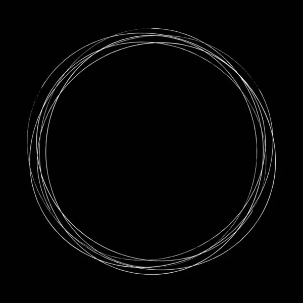 Abstrait Cercles Aléatoires Géométrique Circulaire Grungy Pinceau Texturé Effet Coup — Image vectorielle