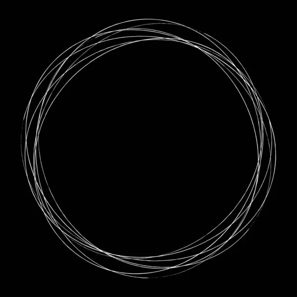 Abstract Willekeurige Cirkels Geometrische Cirkelvormige Grungy Getextureerde Penseel Penseelstreek Effect — Stockvector