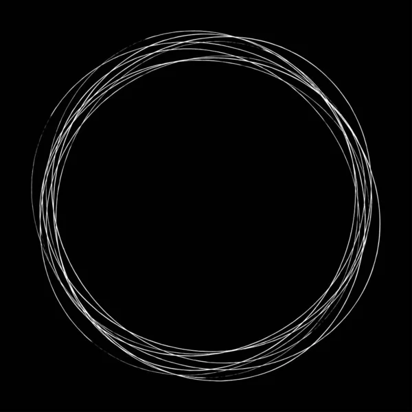 Abstrakte Zufällige Kreise Geometrische Kreisförmige Grungy Strukturierte Pinsel Pinselstrich Effekt — Stockvektor