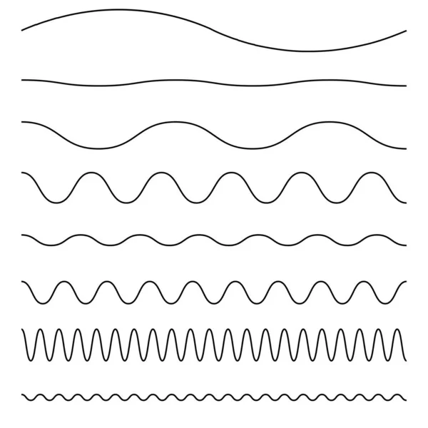 Hullámos Hullámzó Cikcakkos Keresztvonal Csíkos Elem — Stock Vector