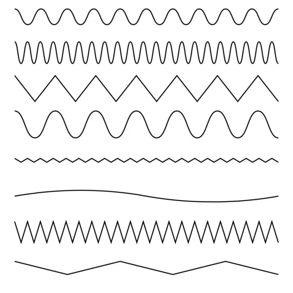 Ondeggiante Ondulato Linea Zig Zag Incrociata Elemento Strisce — Vettoriale Stock