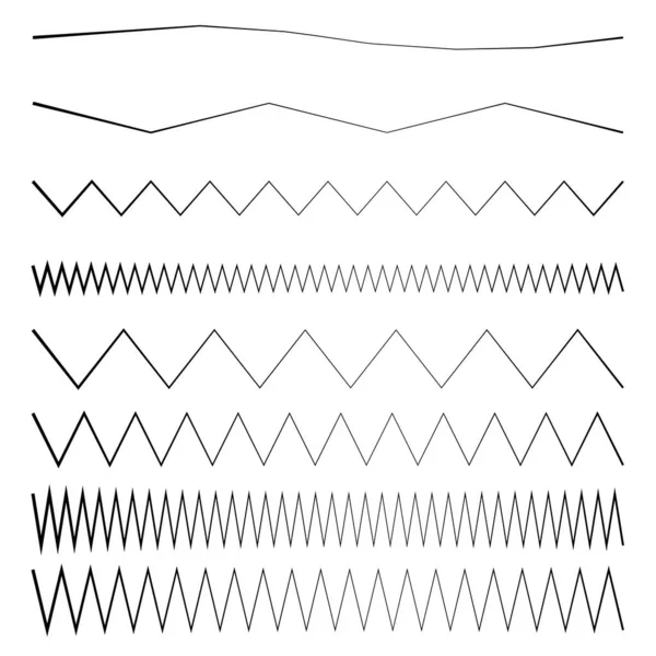 Wellenförmige Winkende Zickzackige Linie Streifenelement — Stockvektor