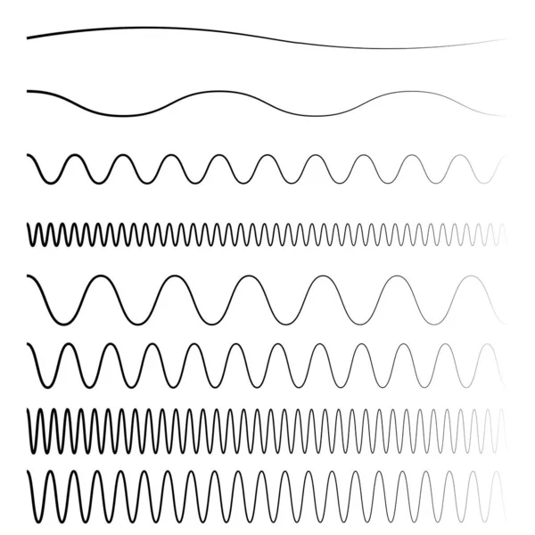 Hullámos Hullámzó Cikcakkos Keresztvonal Csíkos Elem — Stock Vector