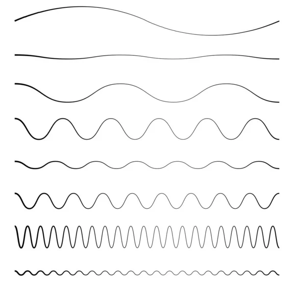 Hullámos Hullámzó Cikcakkos Keresztvonal Csíkos Elem — Stock Vector