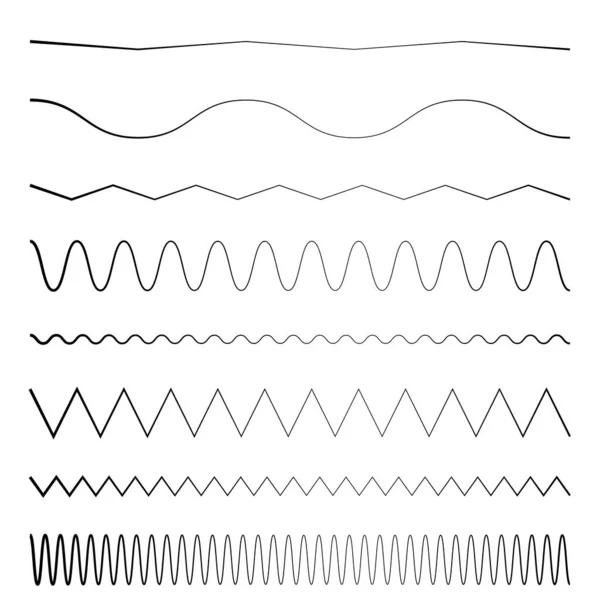 Hullámos Hullámzó Cikcakkos Keresztvonal Csíkos Elem — Stock Vector