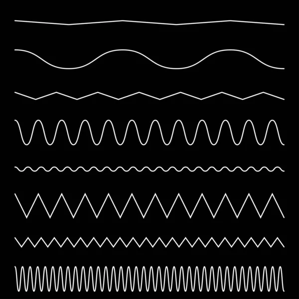 Ondulado Acenando Ziguezague Linha Cruzada Elemento Listra — Vetor de Stock
