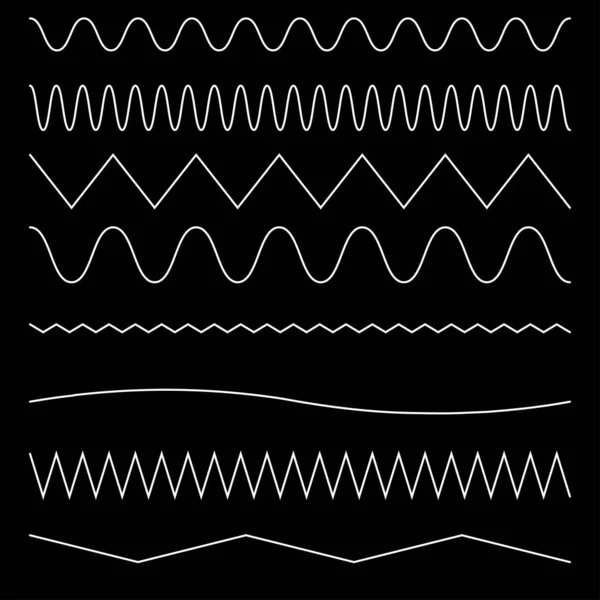 Ondulado Ondulante Zigzag Línea Entrecruzada Elemento Raya — Vector de stock