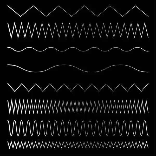 Ondulado Ondulante Zigzag Línea Entrecruzada Elemento Raya — Vector de stock