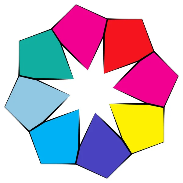 Mandala Radiante Motivo Geométrico Circular Icono Forma Ilustración Vector Stock — Vector de stock