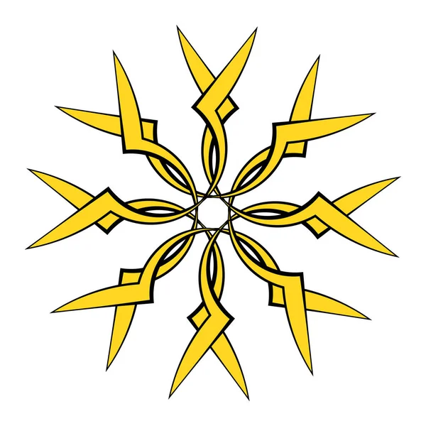 Mandala Yayılıyor Dairesel Geometrik Motif Simge Şekil Stok Vektör Çizimi — Stok Vektör