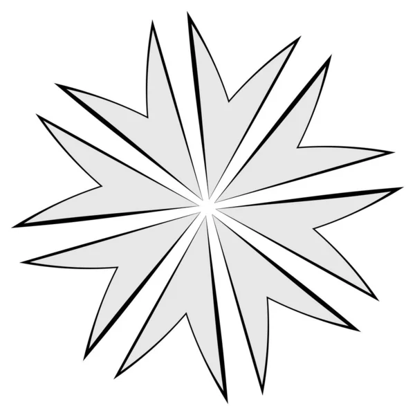 Sugárzó Mandala Körkörös Geometriai Motívum Ikon Alak Állomány Vektor Illusztráció — Stock Vector