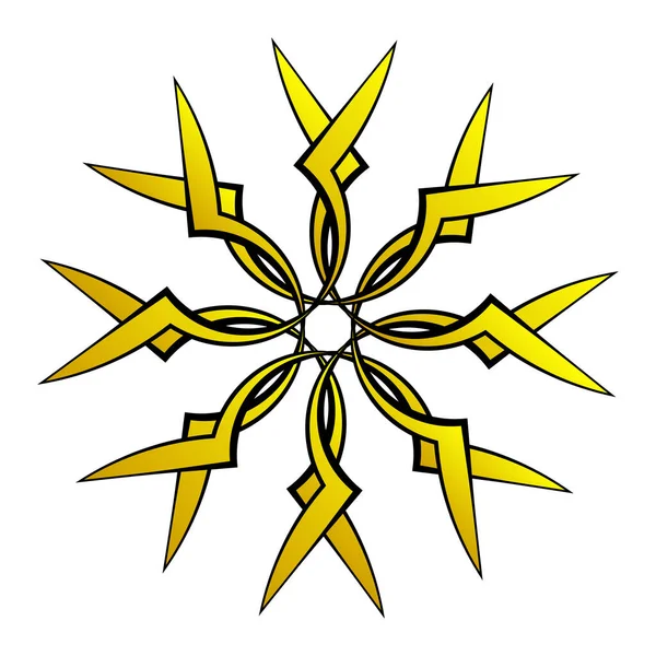 Mandala Radiante Motivo Geométrico Circular Icono Forma Ilustración Vector Stock — Vector de stock