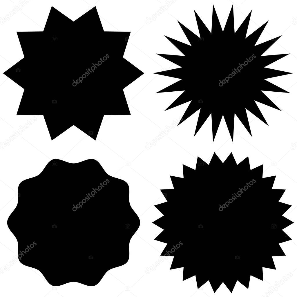 set of black and white geometric shapes. vector illustration.