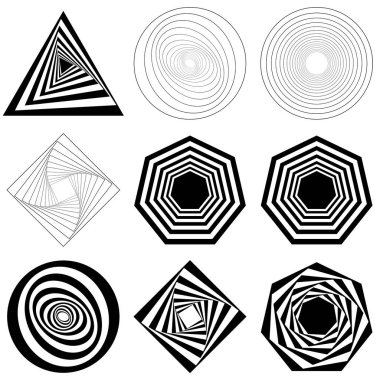 İşlem sanatı, geometrik element, şekil