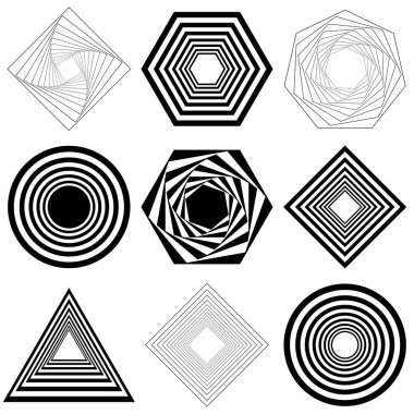 İşlem sanatı, geometrik element, şekil