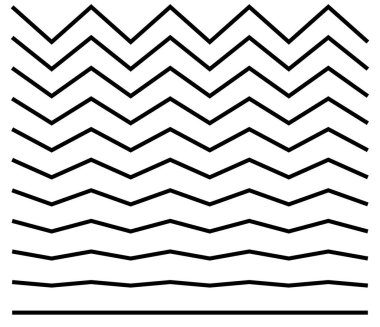 Dalgalı, dalgalı, zigzag çapraz çizgi, çizgili element