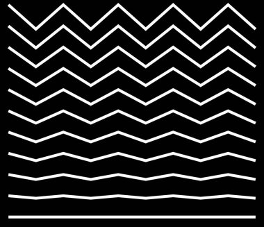 Dalgalı, dalgalı, zigzag çapraz çizgi, çizgili element