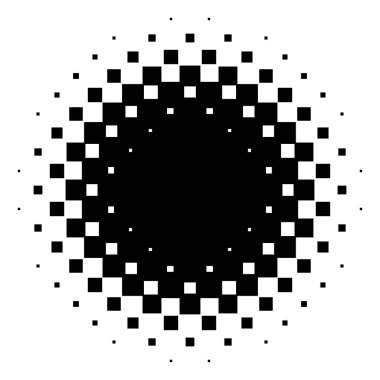 Damalı, yarım ton kare. Kare fayanslar mozaik soyut geometrik tasarım ögesi - stok vektör illüstrasyonu, klip-sanat grafikleri