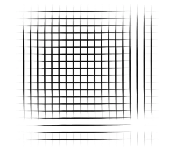 Grid Mesh Graticule Met Grungy Onregelmatige Lijnen Grunge Geblokte Rooster — Stockvector