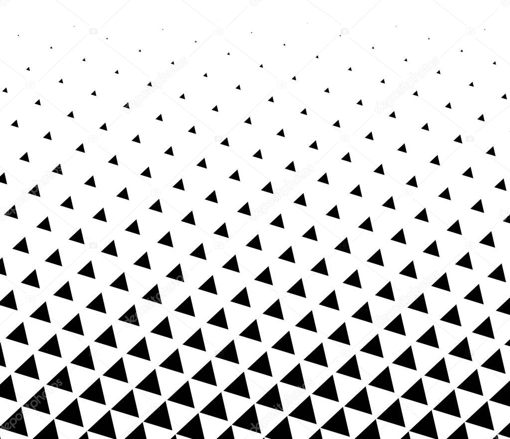 Triangle halftone texture, pattern. Geometric, angular vector design element, illustration - stock vector illustration, clip-art graphics