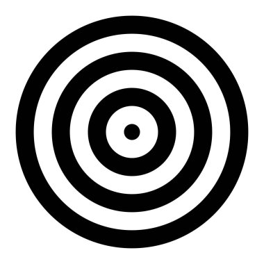 Basit dairesel, ışıyan ve eşmerkezli daireler. Hedef, hedef, hedef simgesi, sembol - stok vektör illüstrasyonu, klip- sanat grafikleri