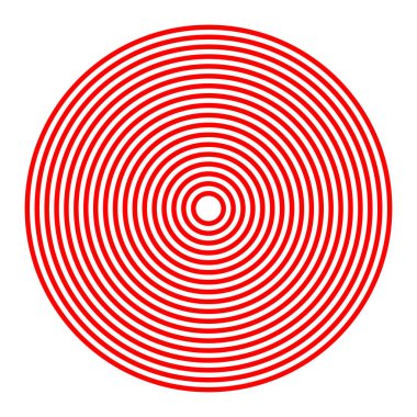 Basit dairesel, ışıyan ve eşmerkezli daireler. Hedef, hedef, hedef simgesi, sembol - stok vektör illüstrasyonu, klip- sanat grafikleri