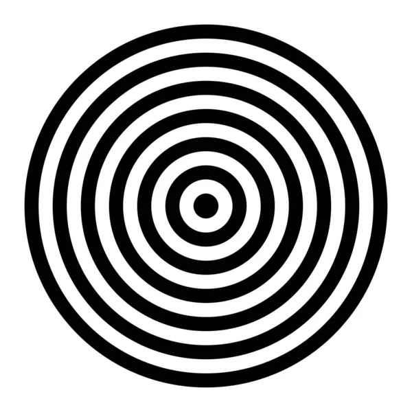 Círculos Radiais Radiantes Concêntricos Simples Alvo Objetivo Ícone Bullseye Símbolo —  Vetores de Stock