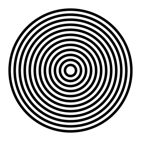 Eenvoudige Radiale Stralende Concentrische Cirkels Doelwit Doel Bullseye Pictogram Symbool — Stockvector