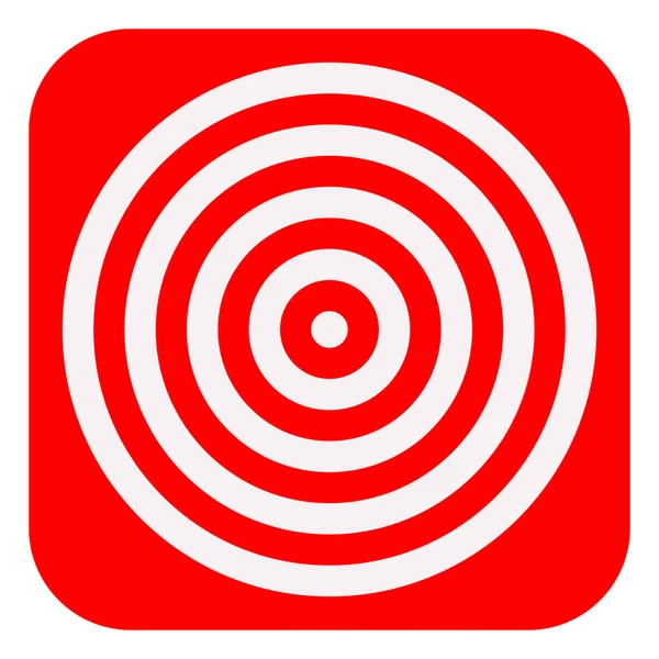 Cercles Radiaux Rayonnants Concentriques Simples Cible Objectif Icône Bullseye Symbole — Image vectorielle