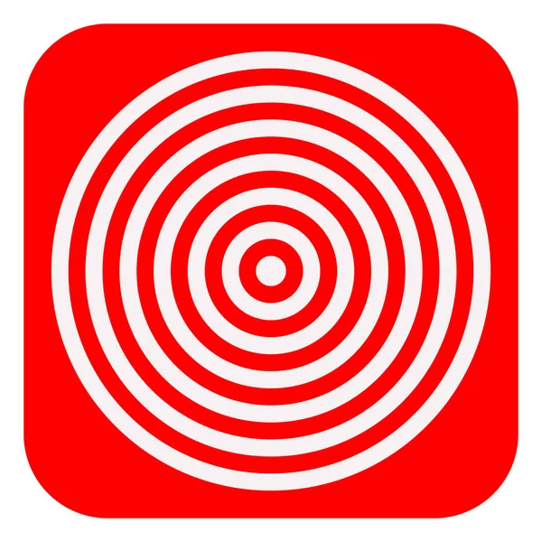 Enkla Radiella Strålande Och Koncentriska Cirklar Mål Mål Bullseye Ikon — Stock vektor
