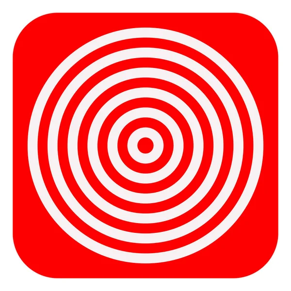 Eenvoudige Radiale Stralende Concentrische Cirkels Doelwit Doel Bullseye Pictogram Symbool — Stockvector