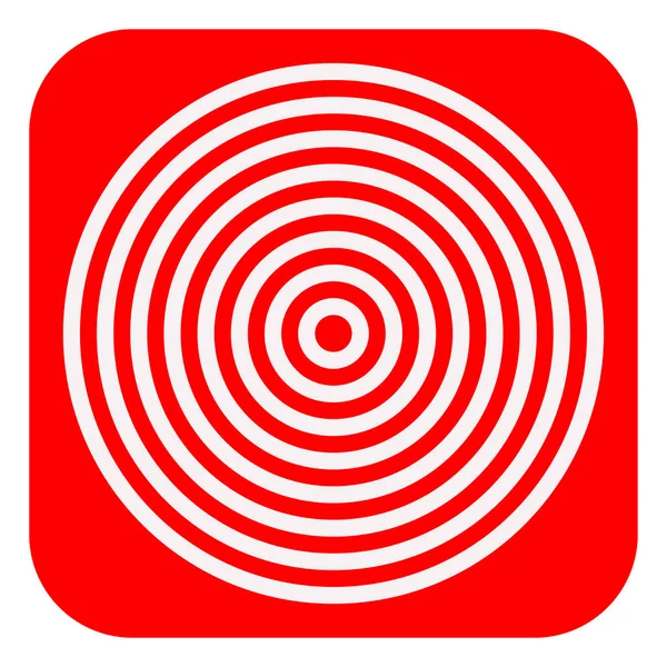 Simple Radial Radiating Concentric Circles Target Aim Bullseye Icon Symbol — Stock Vector