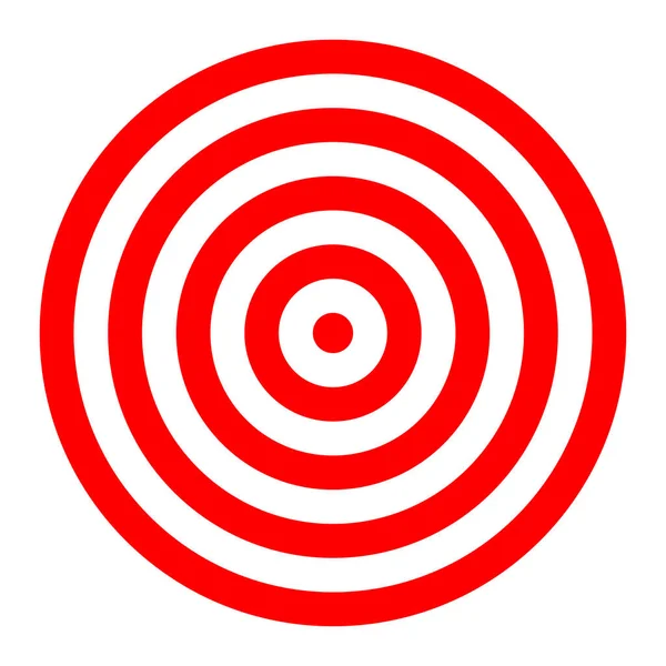 Jednoduché Radiální Vyzařující Soustředné Kruhy Cíl Cíl Ikona Bullseye Symbol — Stockový vektor