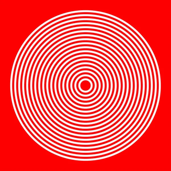 Jednoduché Radiální Vyzařující Soustředné Kruhy Cíl Cíl Ikona Bullseye Symbol — Stockový vektor