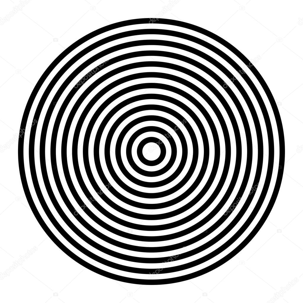 Simple radial, radiating and concentric circles. Target, aim, bullseye icon, symbol - stock vector illustration, clip-art graphics