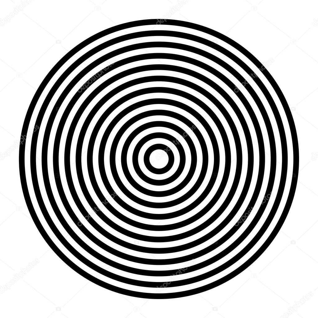 Simple radial, radiating and concentric circles. Target, aim, bullseye icon, symbol - stock vector illustration, clip-art graphics