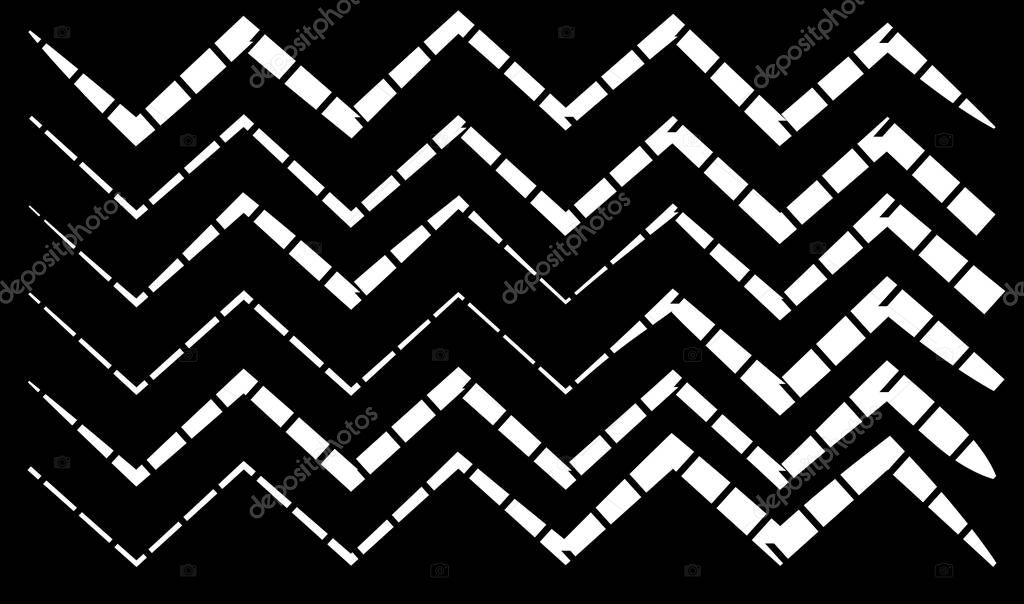 Line, stripe element with distorted, deformed effect