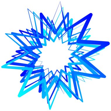 Yıldız vektör çizimi. Rastgele döndürülmüş yıldız simgesi, sembol