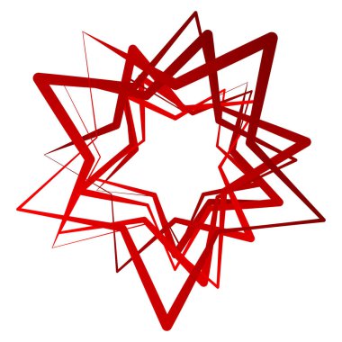 Yıldız vektör çizimi. Rastgele döndürülmüş yıldız simgesi, sembol