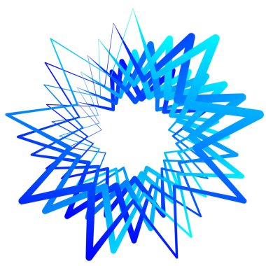 Yıldız vektör çizimi. Rastgele döndürülmüş yıldız simgesi, sembol