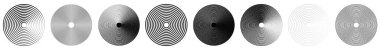 Eş merkezli, radyal, siyah beyaz, daireler, halkalar basit tek renkli geometrik illüstrasyon - stok vektör illüstrasyonu, klip- sanat grafikleri