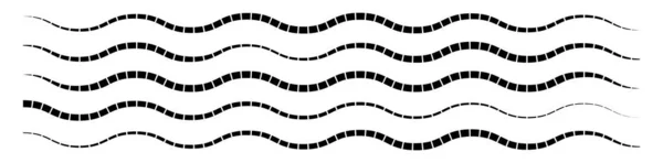 Ligne Élément Rayé Avec Effet Déformé Déformé Illustration Vectorielle Stock — Image vectorielle
