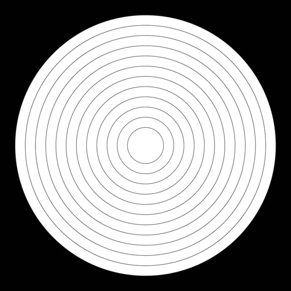 Konzentrische Radiale Strahlende Kreise Ringe — Stockvektor