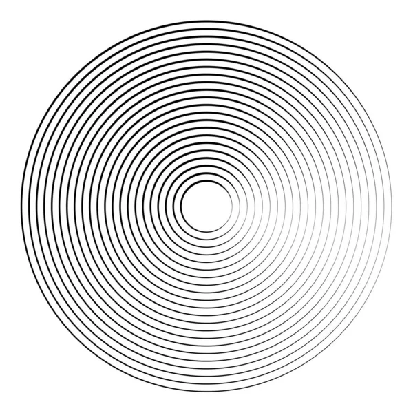 Koncentriska Radiella Utstrålande Cirklar Ringar — Stock vektor